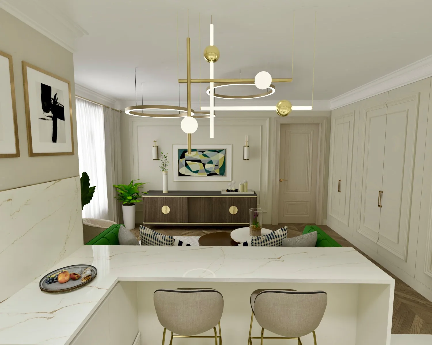 Parizien Living Room and Kitchen