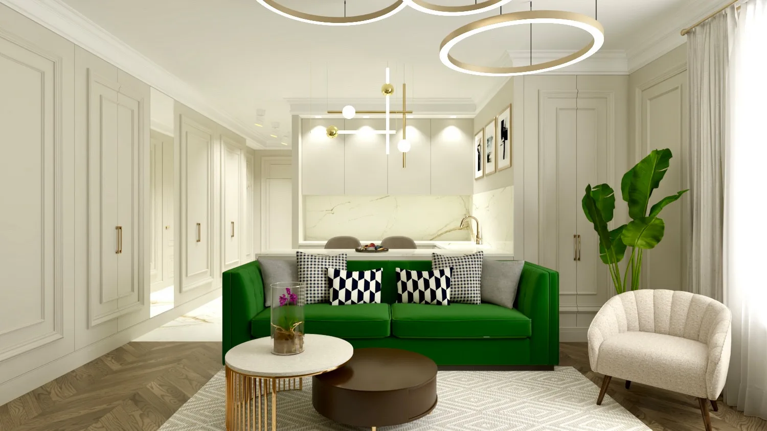 Parizien Living Room and Kitchen