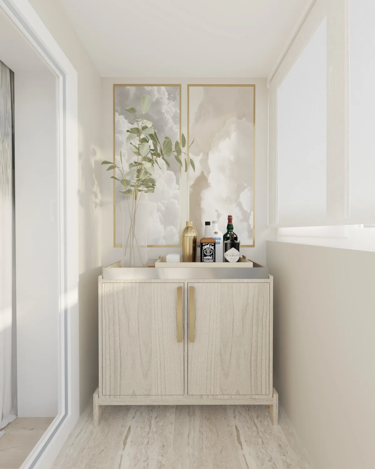 Vanilnoe Nebo Balcony (Bedroom), interior design project